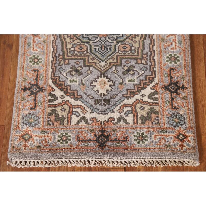 Heriz Serapi Oriental Rug Handmade Orange Wool Carpet - 2'0"x 3'0"