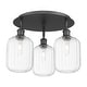 preview thumbnail 6 of 18, Innovations Lighting Endless Possibilities Ballston - Preston - 3 Light 19" Jar Shade Flush Mount Clear/Matte Black