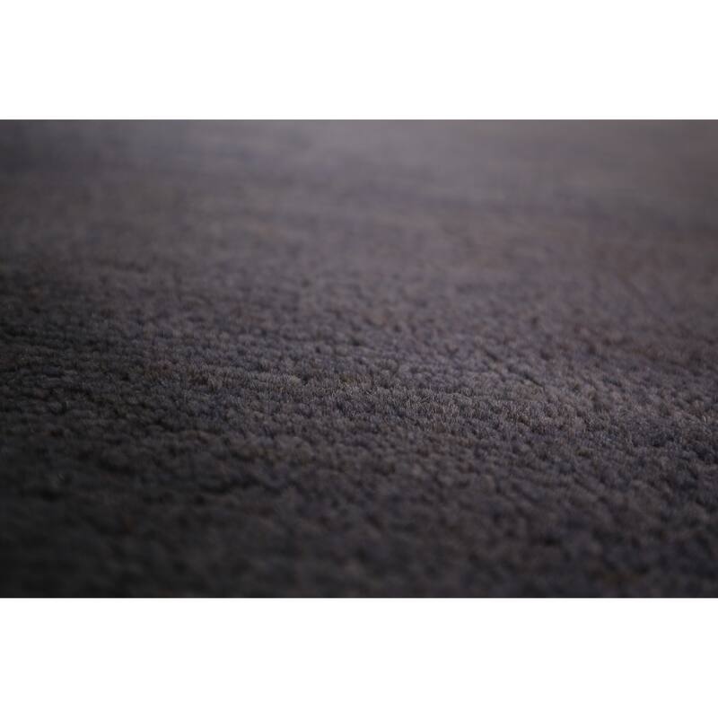 Modern Gray Gabbeh Oriental Foyer Rug Hand-Knotted Wool Carpet - 3'2" x 4'10"