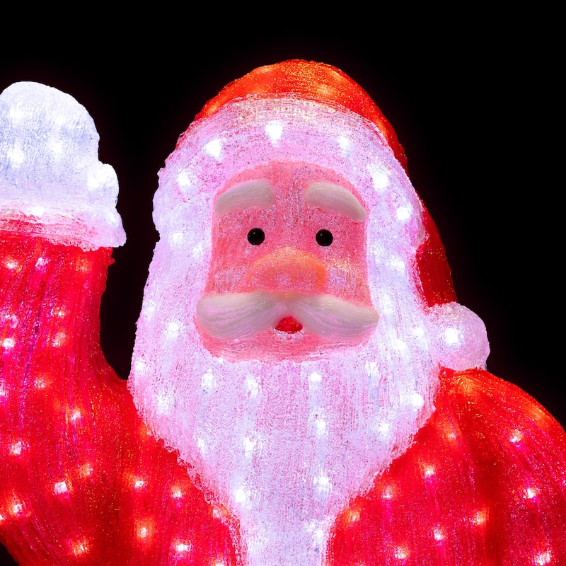Lighted Commercial Grade Santa Claus Christmas Decor 3.75' Red Blue