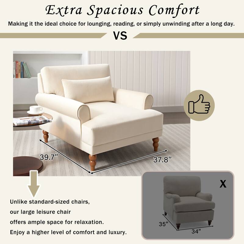 Circular Arm Chairs Living Room Accent Chair Lounge Chair with Roman Column Legs