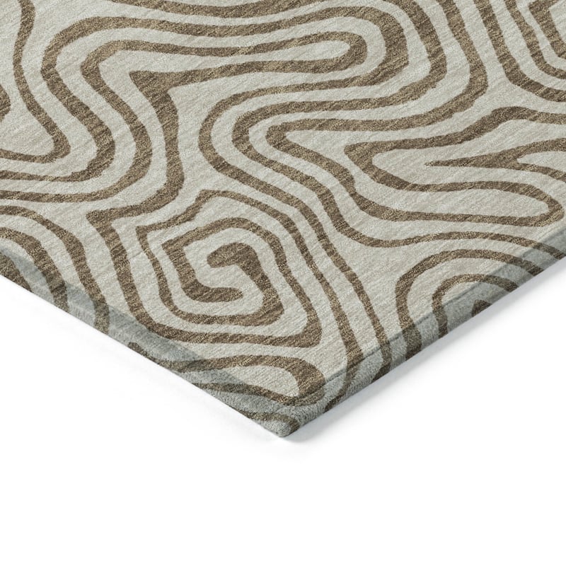 HomeRoots Abstract Transitional Rectangle Outdoor Rug