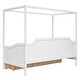 preview thumbnail 14 of 26, Twin Size Wooden Canopy Kids Daybed with Large 3-in-1 Storage Drawer, Sturdy Pine Wood Frame, Easy Assembly for Bedroom, White