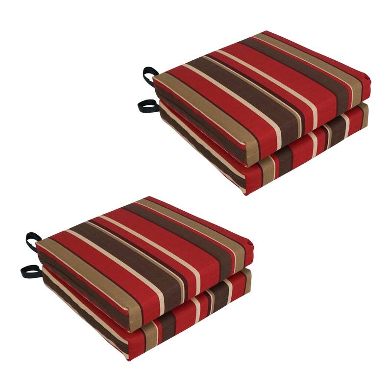 16-inch Indoor/Outdoor Chair Cushions (Set of 4) - 16 x 16 - Montserrat Sangria