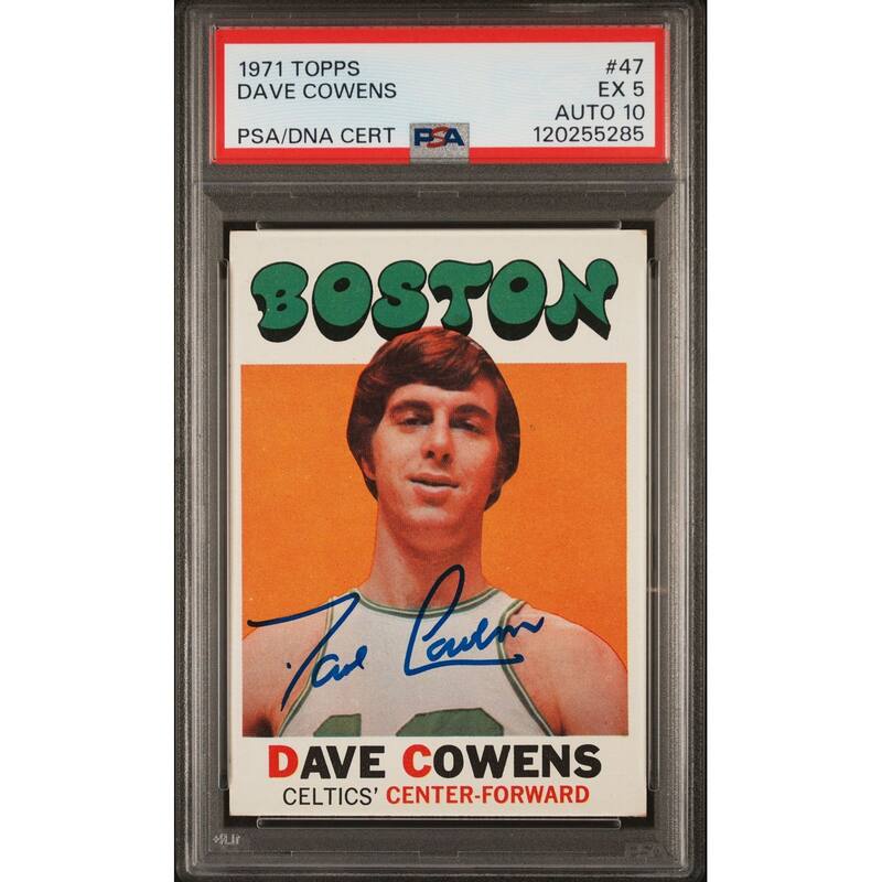 Dave Cowens 1971 Topps Signed Basketball Rookie Card #47 Graded PSA 5 Auto 10 - 8' x 11'