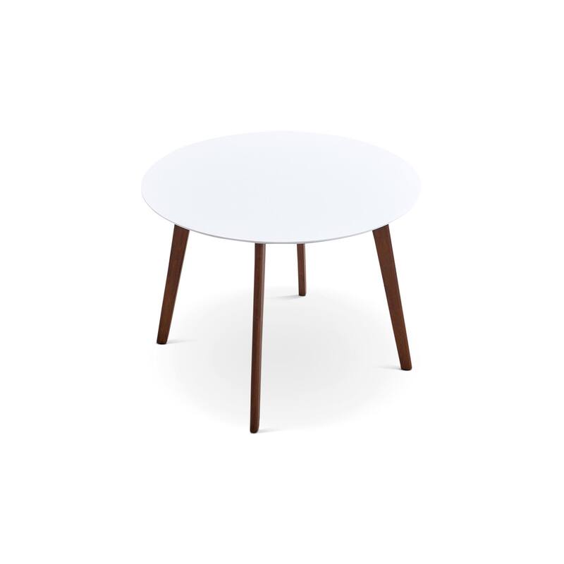 GDFStudio - Carlton Modern 39.4" Oval Dining Table with Solid Rubberwood Legs