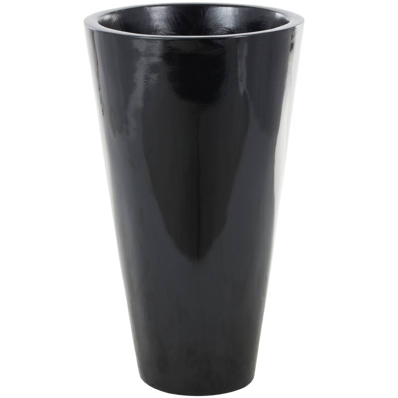 Black Fiberglass Minimalistic Floor Decorative Vase