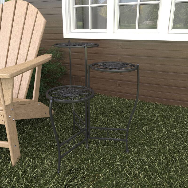 Metal Indoor Outdoor 3 Tier Floral Plantstand