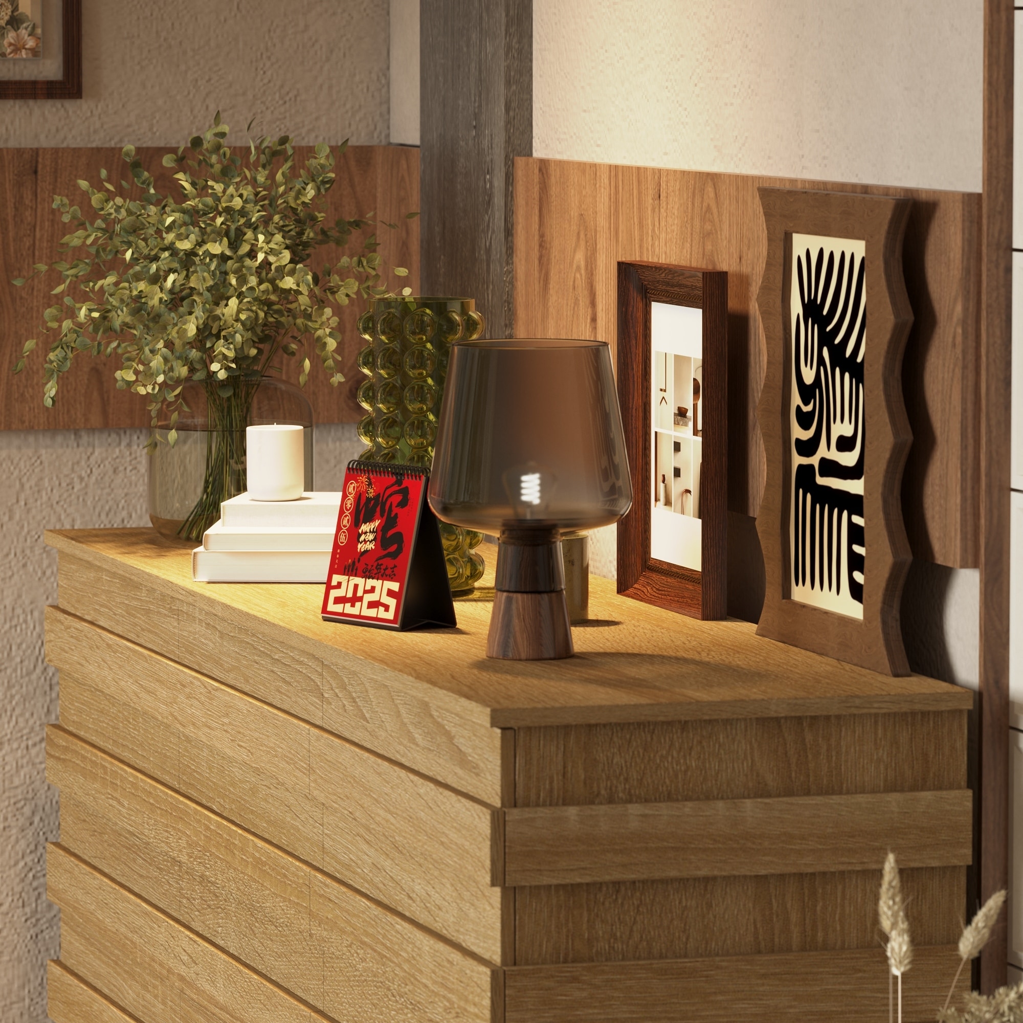 9-Drawer Light Wood Dresser - Modern Storage Cabinet