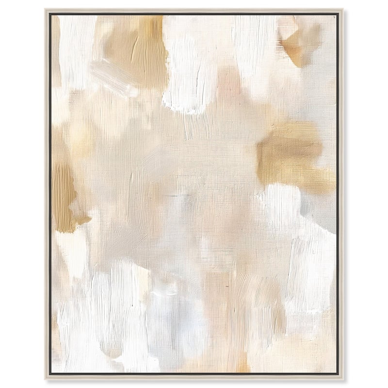 Beige and Cream I Canvas by Art Remedy - Silver - 20" x 24"