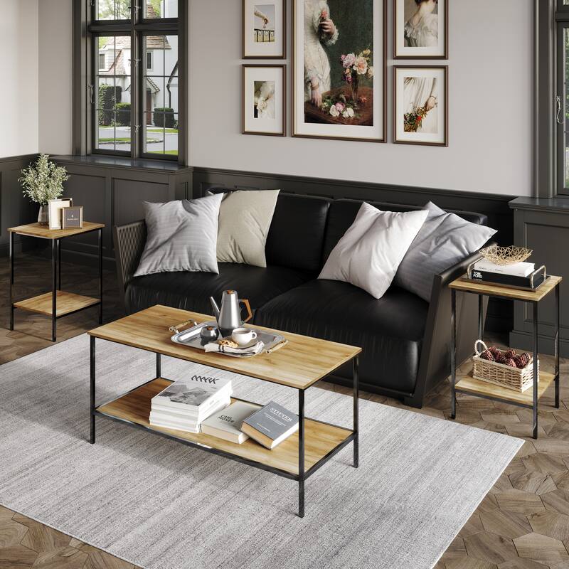 CraftPorch Simple 3- Pieces Coffee Table Set