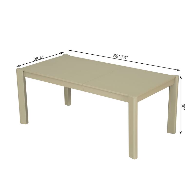 Expandable Farmhouse Modern Solid Wood Dining Table - Space-Saving Design in Walnut(59" to 73")