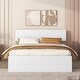 preview thumbnail 7 of 15, Full Size Bed with Twin Size Trundle Bed and 2 Drawers, Wooden Platform Bed Frame with Headboard for Girls Boys Teens Adults