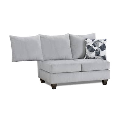 Roundhill Furniture Duleek Upholstered Armless Loveseat, Herringbone Silver - N/A