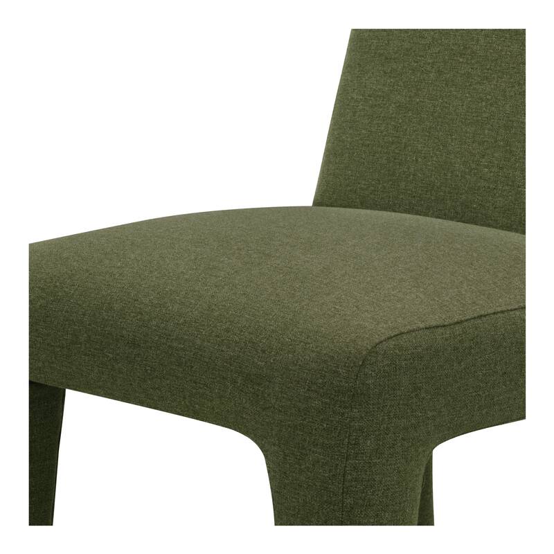 NADAAL STUDIOS Elion Dining Chair, Overly Padded Design, Aluminum Frame, Cream Olefin Fabric