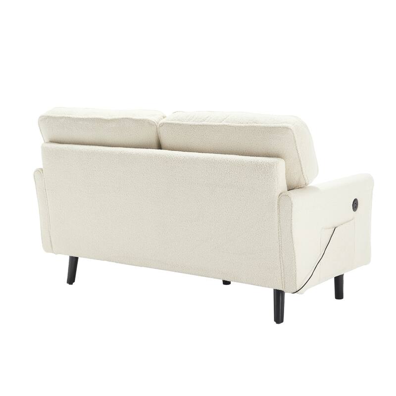Multifunctional 2-Seater Loveseat Couch with USB & Charging Ports, Sofa Couch Lounge Sofa with Armrests