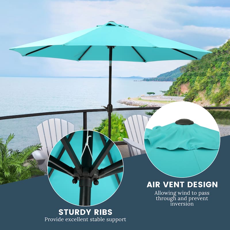 Holme 9-foot Steel Market Patio Umbrella with Tilt-and-Crank