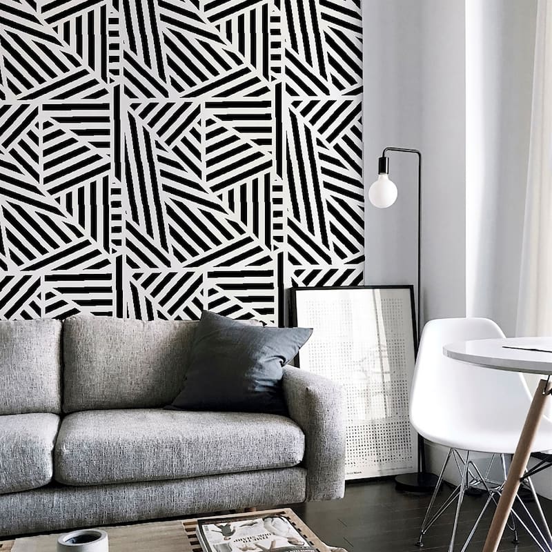 Arthouse Oswald Black Striped Geometric Wallpaper