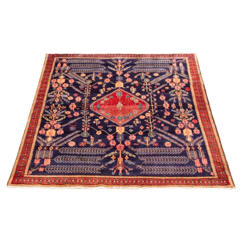 ECARPETGALLERY Hand-knotted Melis Vintage Navy Wool Rug - 5'2 x 6'8