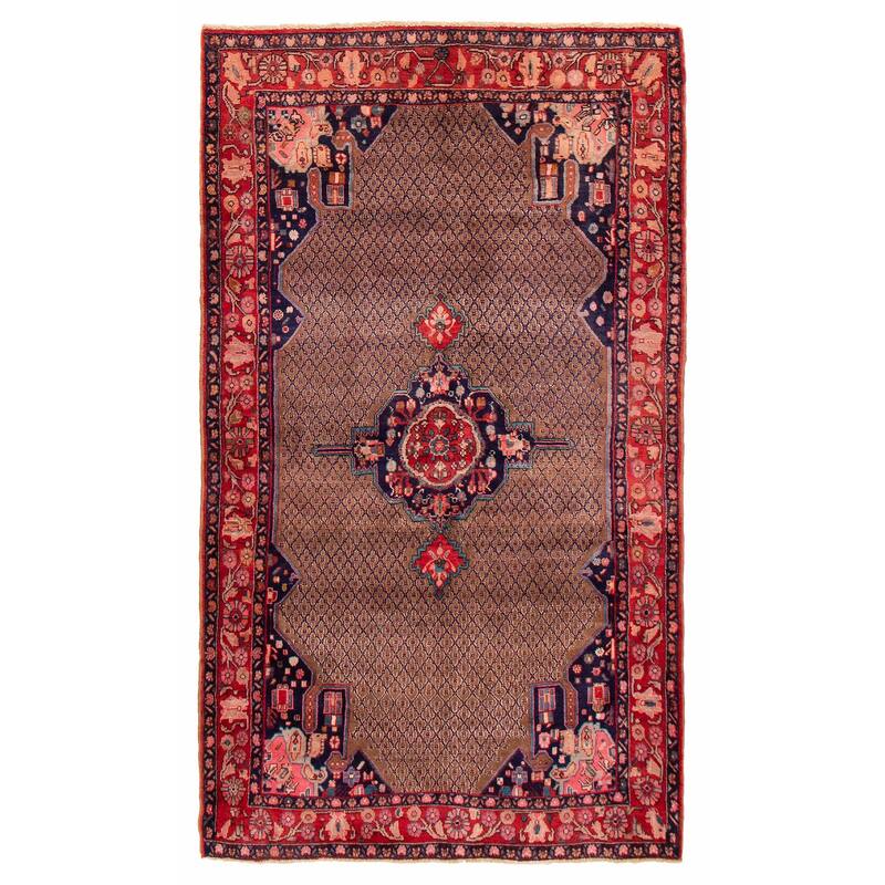 ECARPETGALLERY Hand-knotted Anatolian Vintage Brown, Red Wool Rug - 5'2 x 8'9 - Brown/ Red - 5'2 x 8'9