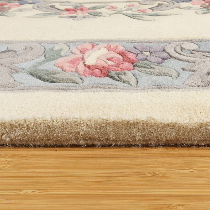 Gertmenian Oriental Estate Traditional Oriental Floral Border Metallion Hand Knot Wool Area Rug Collection