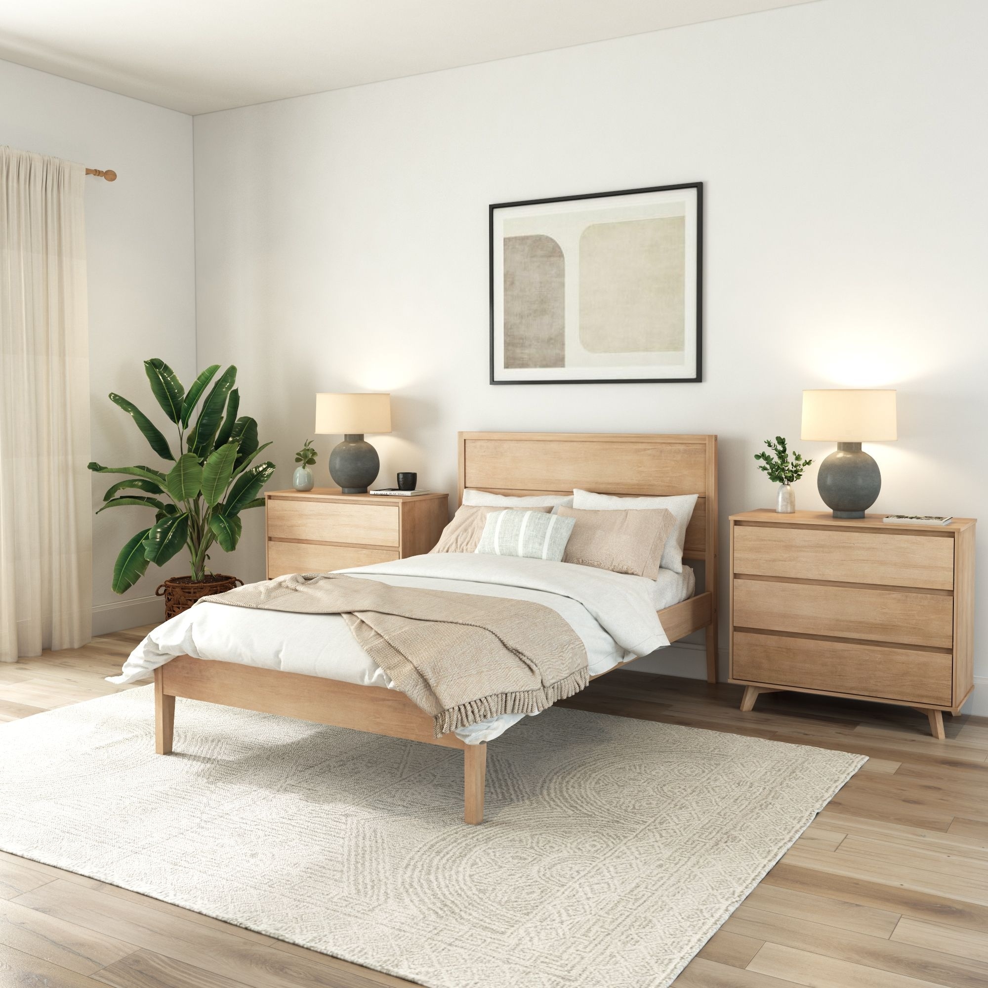Haven Full Wood Platform Bed with Headboard