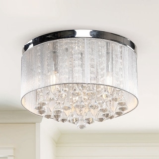 Modern 3-Light Chrome Crystal Flush Mount Ceiling Light for Hallway ...