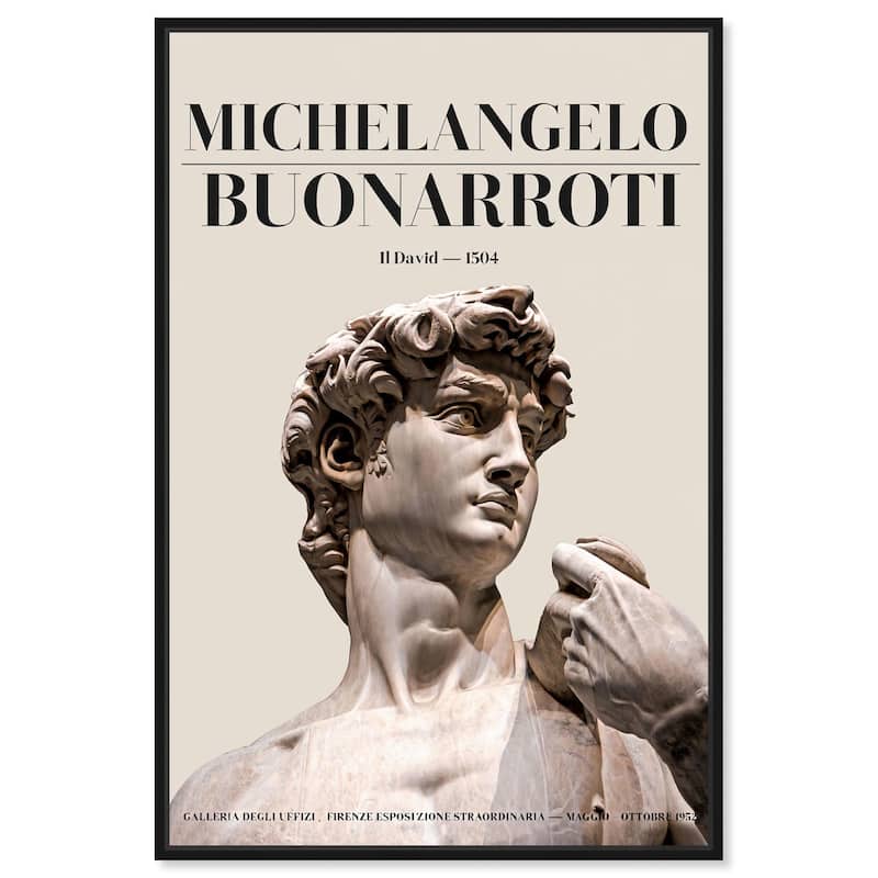 Gaze of Michelangelo's David Canvas by Art Remedy - Black - 20" x 30"