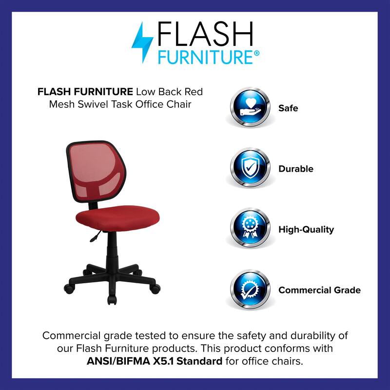 Low Curved Back Mesh Swivel Task Office Chair