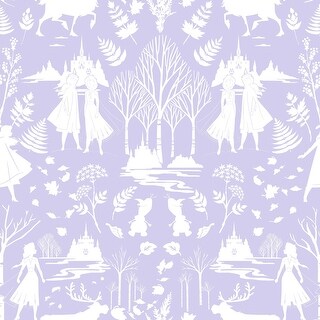 Disney Frozen 2 Nordic Purple Glitter Wallpaper