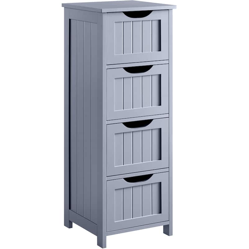 Yaheetech Bathroom Floor Cabinet Slim Bath Cabinet with 4 Drawers