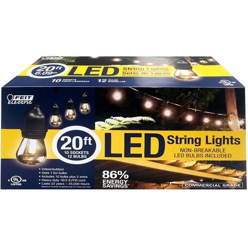 FEIT Electric 72026 LED Lantern Light String, Clear, 20'