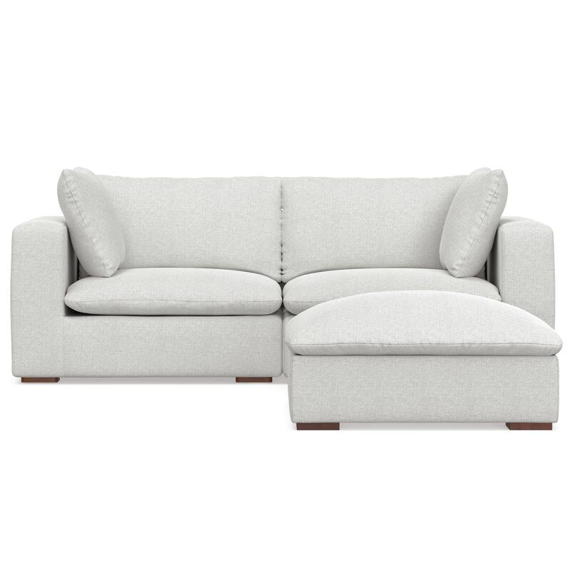 WYNDENHALL Marlee 2-Seater Modular Sofa and Ottoman Set in Velvety Chenille Performance Fabric