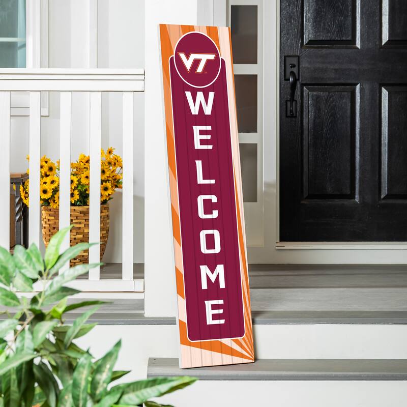 47" Porch Leaner Welcome Wall Sign, Virginia Tech - Red