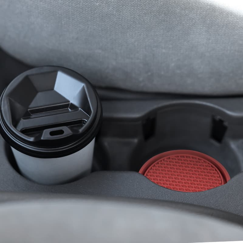2pcs Car Cup Coasters PVC Car Cup Mats Non-Slip Universal Cup Holder - 2.76"