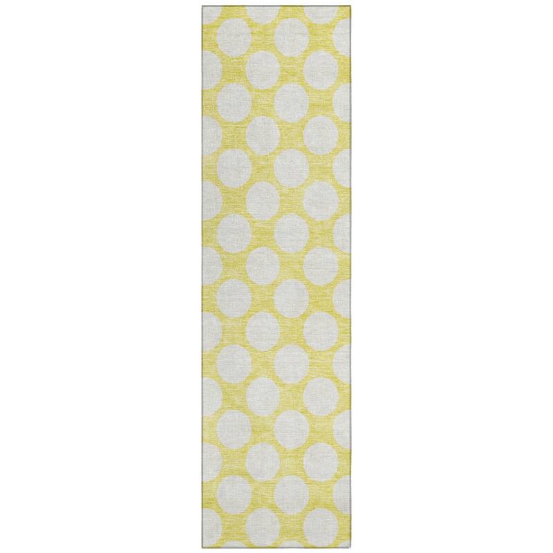 Machine Washable Indoor/ Outdoor Chantille Modern Dots Rug