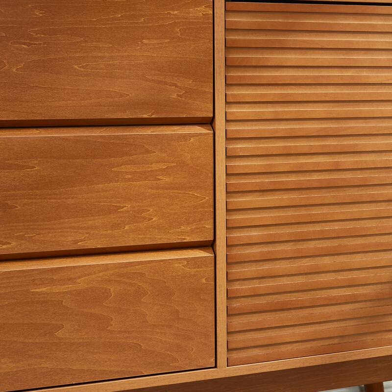 Modern Wood TV Stand, Entertainment Center for TVs up to 65", Sideboard Buffet Cabinet Credenza