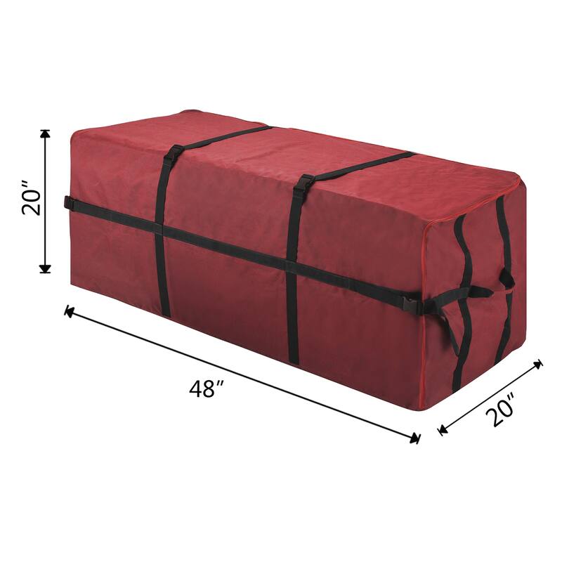 Elf Stor Red Christmas Tree Storage Bag Large 7.5 Ft Canvas Heavy Duty Zipper - Large, 7.5ft Tree