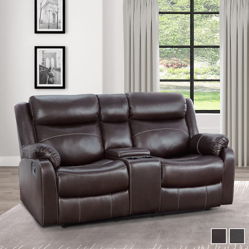Soho Double Lay Flat Reclining Love Seat with Console