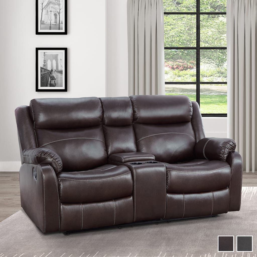 Soho Double Lay Flat Reclining Love Seat with Console