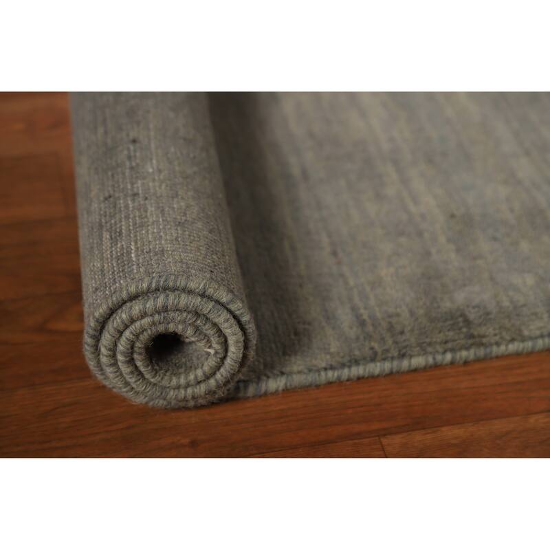 Hand Knotted Oriental 100% Wool Carpet Modern Modern Greys & Charcoal Gabbeh Area Rug - 4' 11'' X 3' 3''