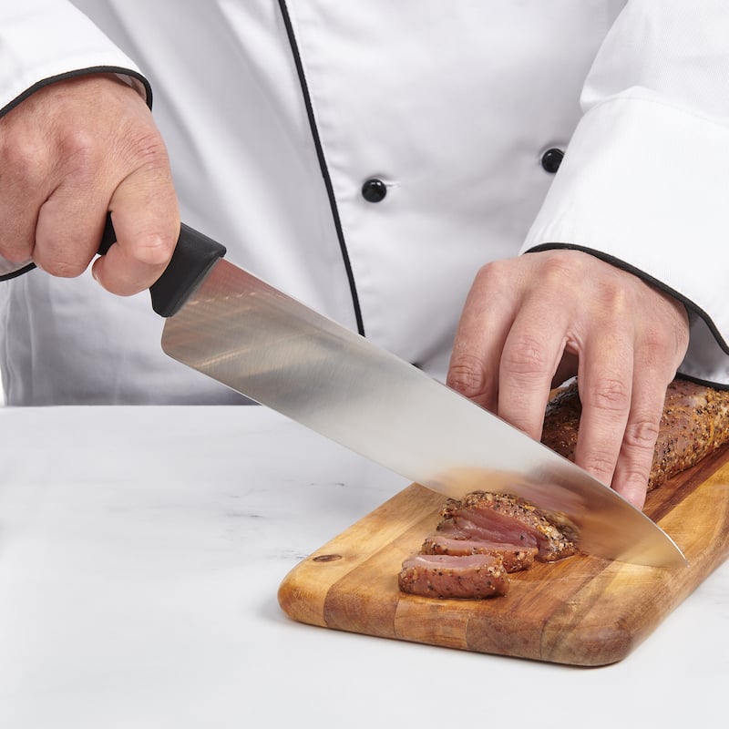 CatCora Chef Knife, Professional 10-Inch German Steel Blade, Ergonomic Soft-Grip Handle, NSF-Certified Kitchen Knife - Aluminum