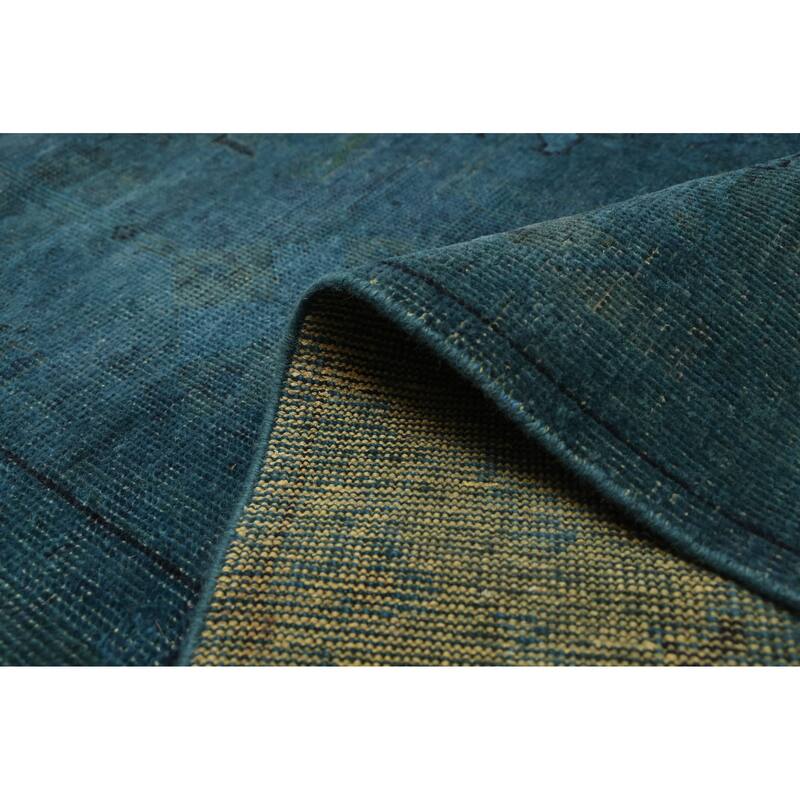 ECARPETGALLERY Hand-knotted Color Transition Dark Teal Wool Rug - 5'8 x 8'9