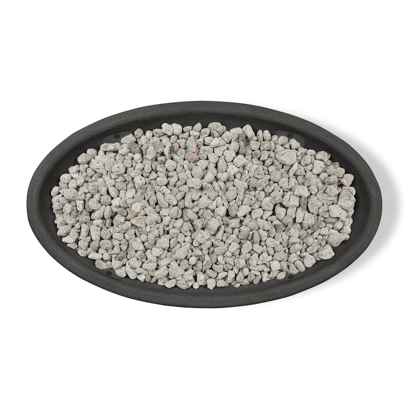 Riverside 48" Oval Propane Fire Bowl in Shale by Real Flame