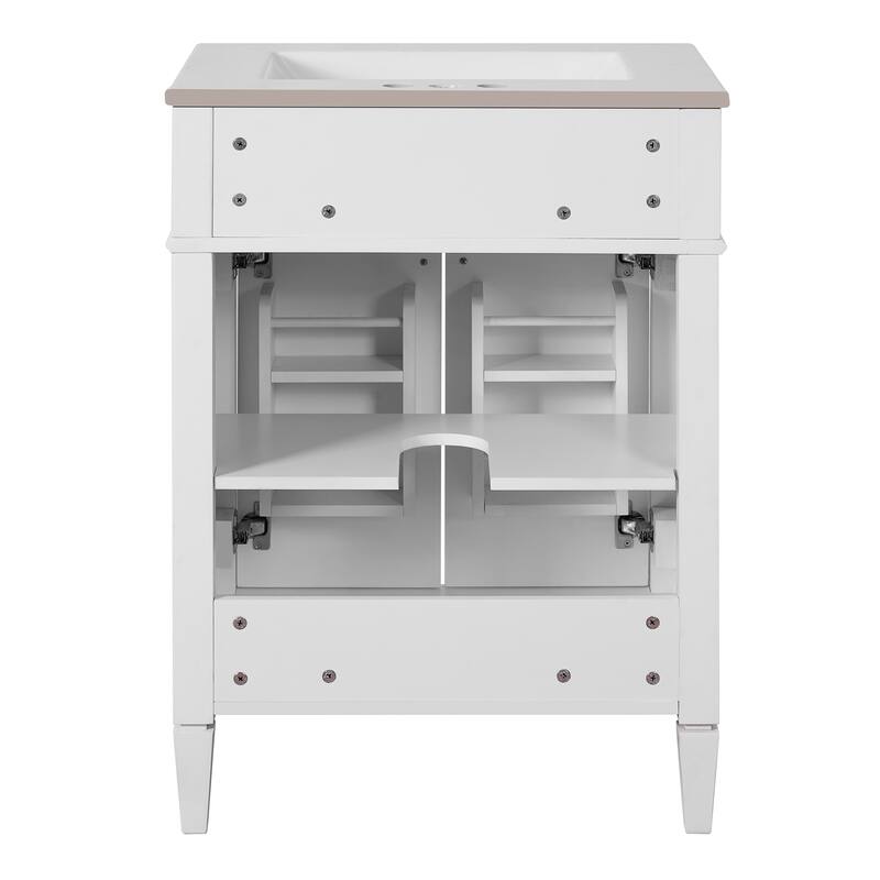Bathroom Storage Cabinet with Sink, Soft-Closing Doors with Organizers