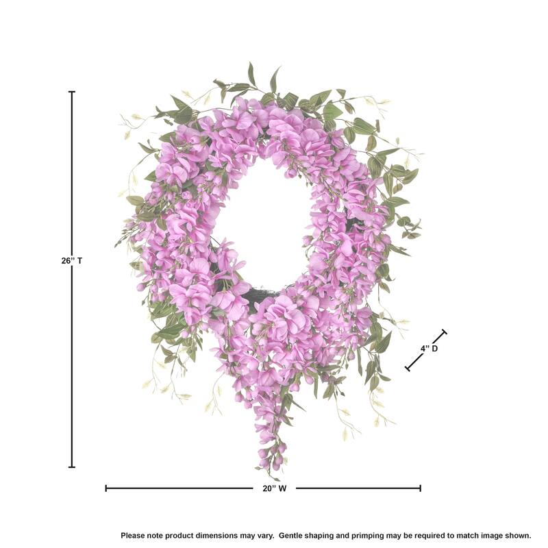 22" Wisteria And Natural Touch Tradescantia Wreath
