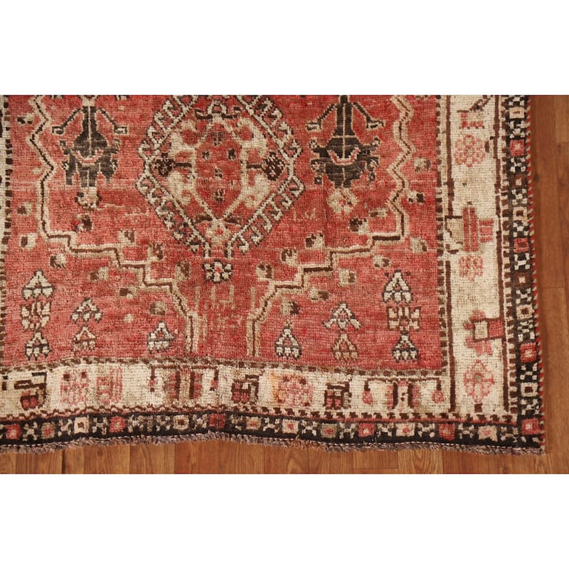 Qashqai Persian Antique Area Rug Handmade Wool Carpet - 4'0"x 7'0"