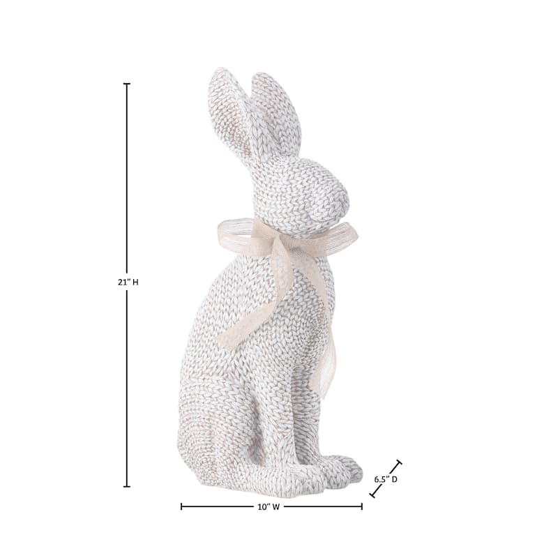 21" Resin Woven Fabricated Rabbit