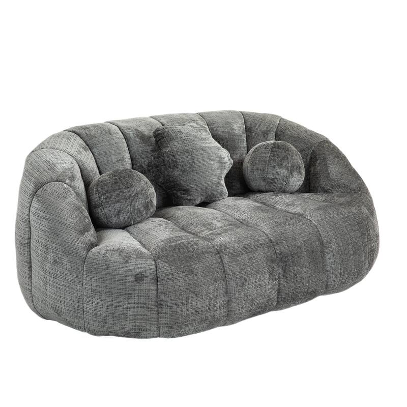 HOMEFUN Chenille Upholstered Durable Comfort Lounger Bean Bag Lazy Sofa