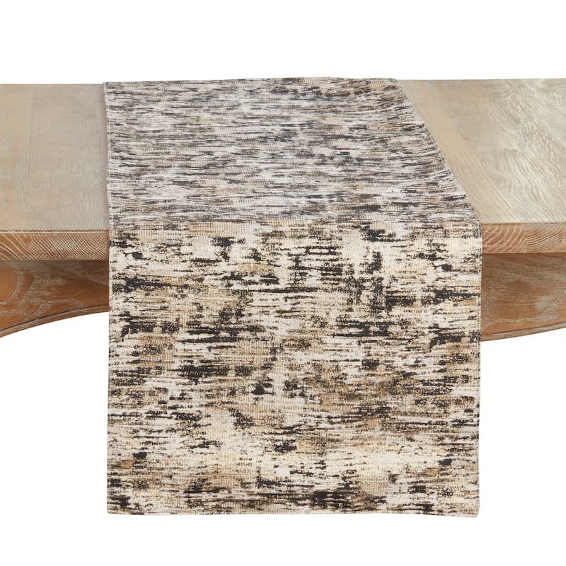 Textured Jacquard Table Runner - 16"x72" - Black - 16"x72"
